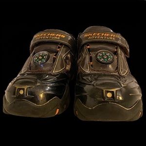 Sketchers Hot Lights Damager II Adventure 2.0 Orange Brown Tennis Shoes